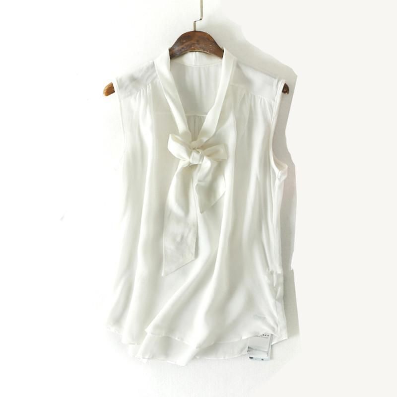 de Mujer Verano Blusa de seda Sin mangas V Mobile Office Wear