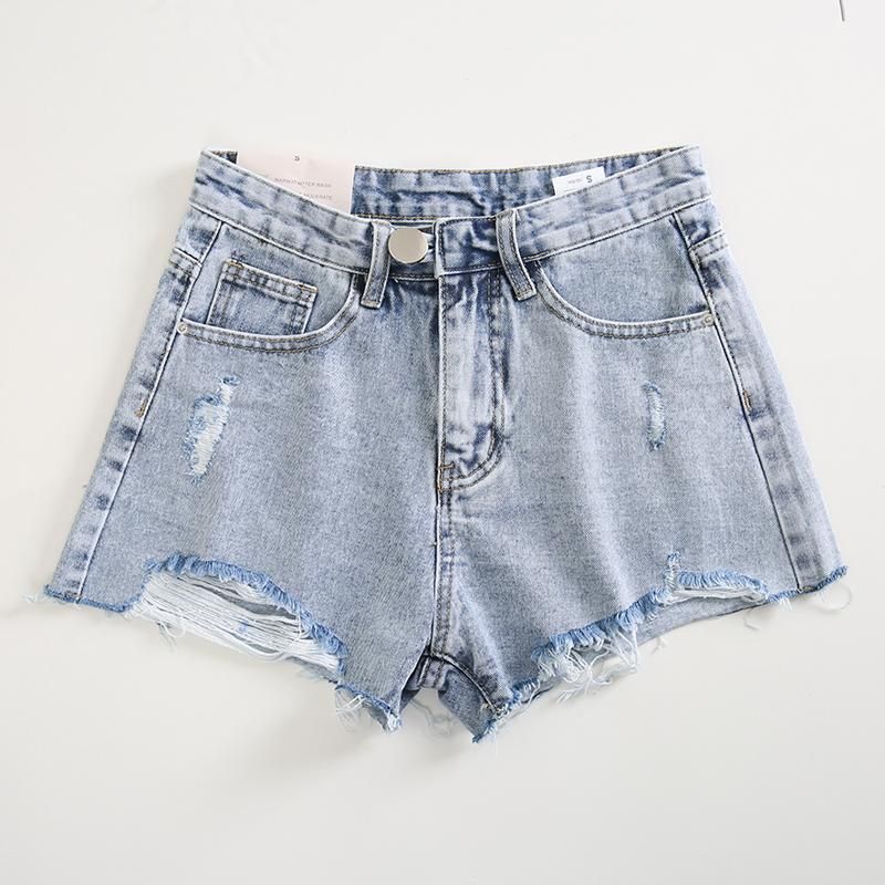 Compra Pantalones Cortos Para Mujer Moda Mujeres Verano Más Tamaño Botón  Denim Alto Cintura Femenino Ripped Short Jeans Azul Negro Mujer 2021 Barato  | Entrega Rápida Y Calidad | Es.Dhgate