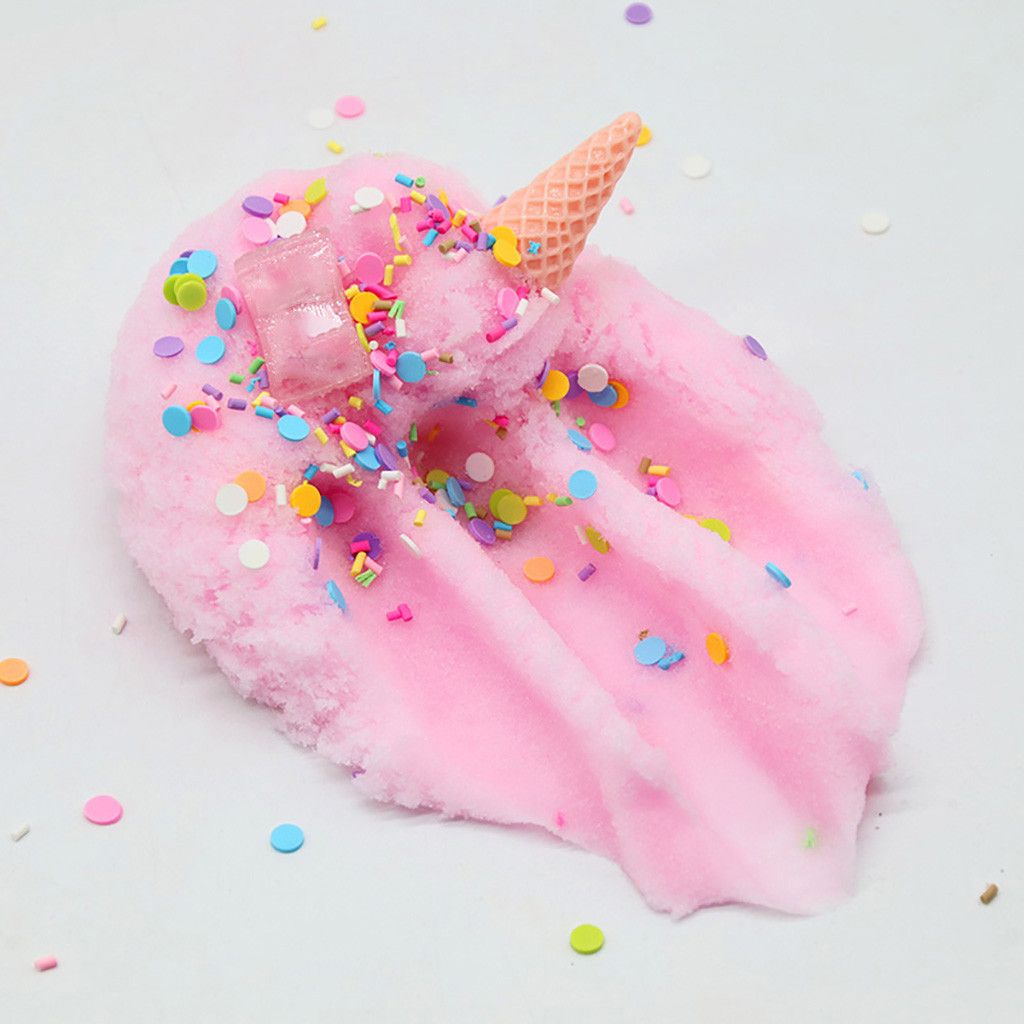 60ml Cotton Candy Cloud Ice Creamcone Slime Swirl Scented-Clay Toy 