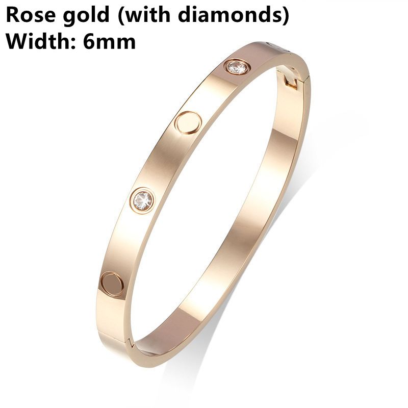 6mm rosa guld med diamanter