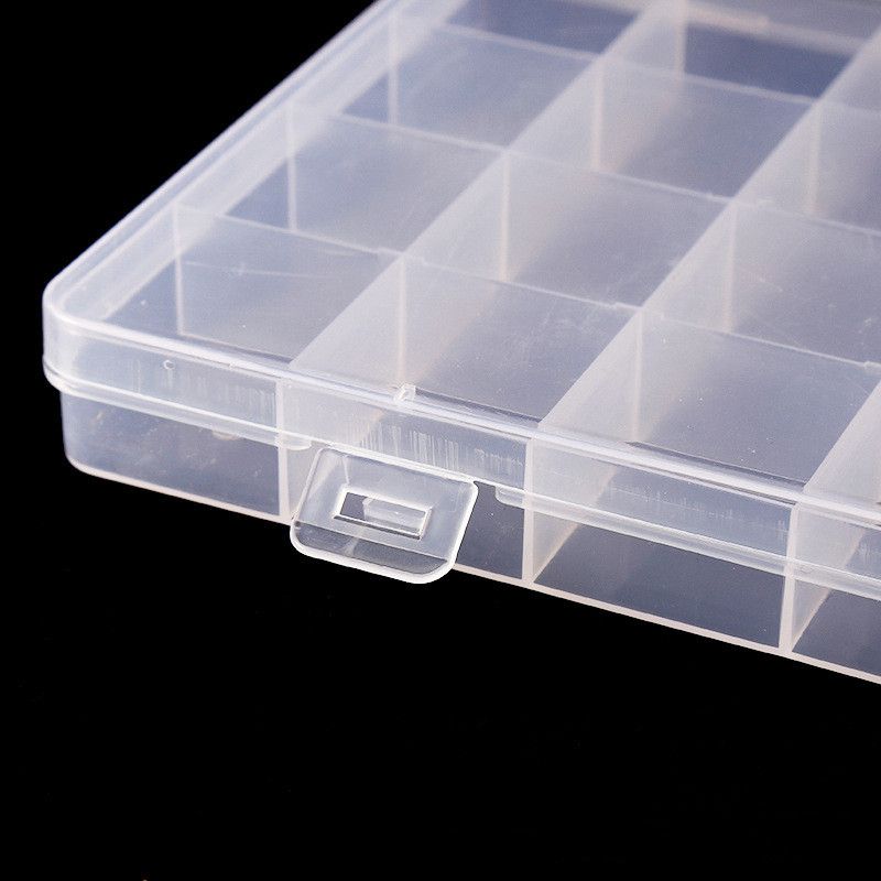 24 Compartments Plastic Box Case Jewelry Bead Storage Container