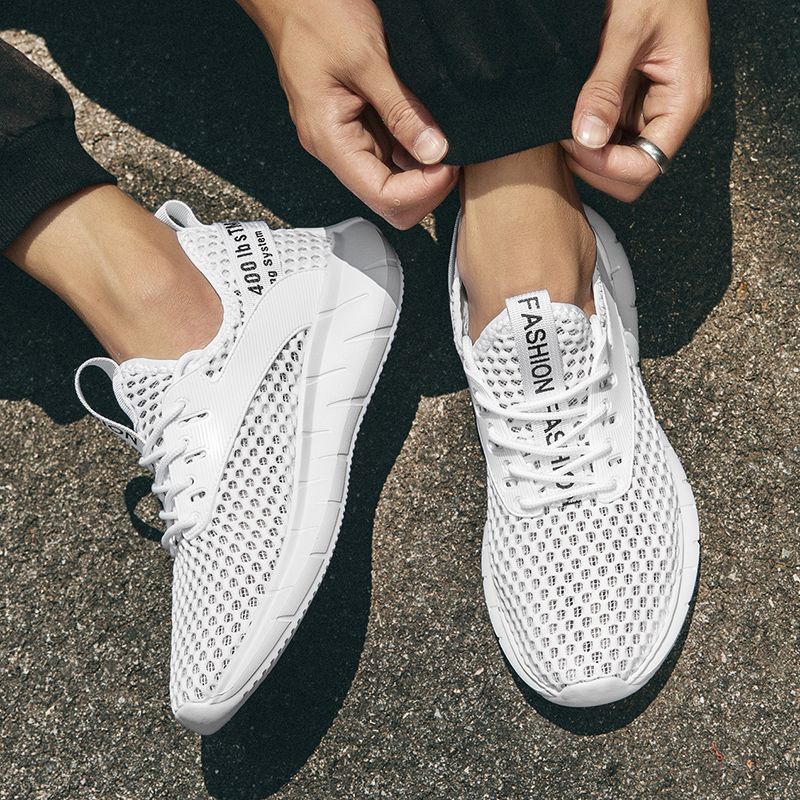 Compre O Melhor E O Mais Recente Gênero Respirável Malha Homens Sapatilhas  Leves Homens Sapatos Casuais 2022 Novo Esporte Branco Tênis 2022 Novos  Tênis De Caminhada Ao Ar Livre | DHgate.Com