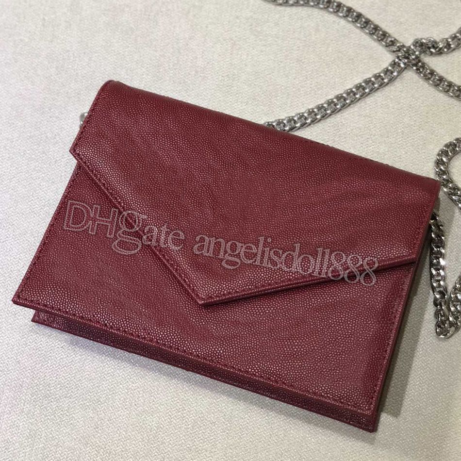 Burgundy chevron_silver chain