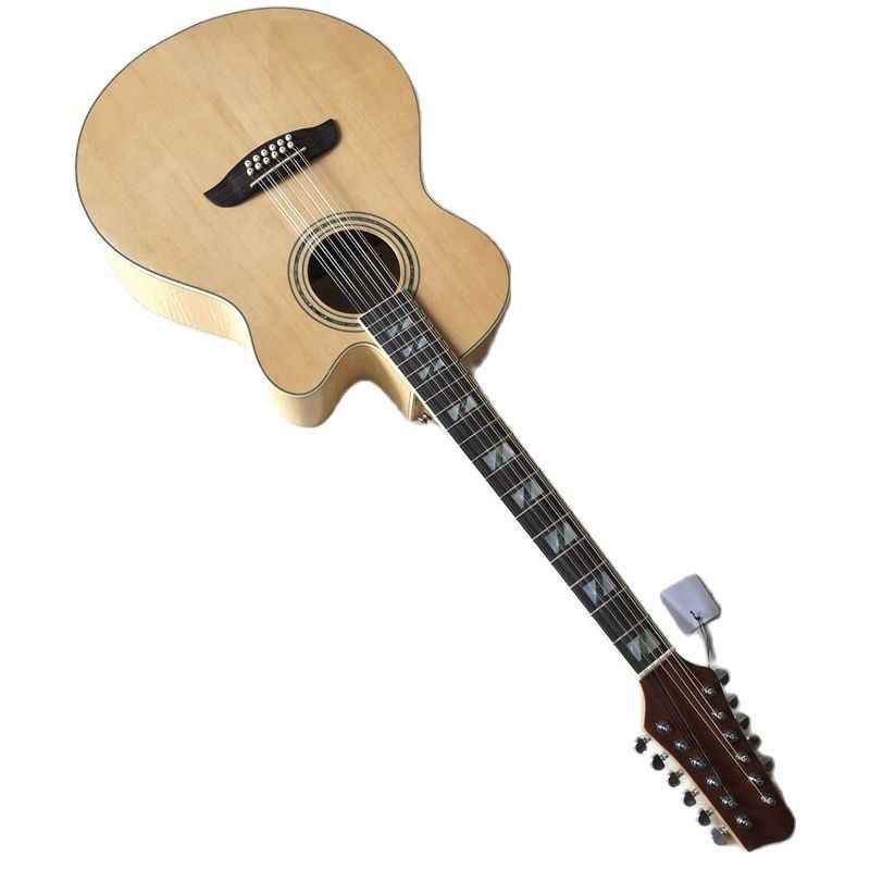 Compra Guitarra Acústica 12 Cuerdas Eléctrica De Madera Maciza De Madera De  Maple De Llama Con Eq De Alto Grado Barato | Entrega Rápida Y Calidad |  Es.Dhgate