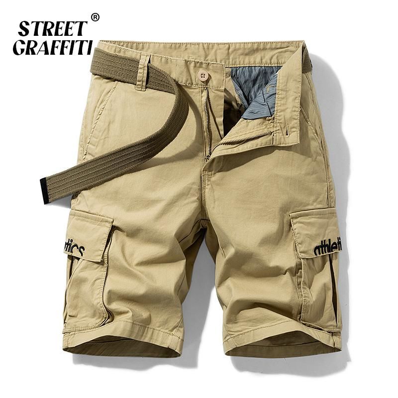 Pantalones Cortos Cargo De Ajuste Relajado Con Cremallera De Pantalones Cortos Cargo De Ajuste Relajado Con Cremallera De