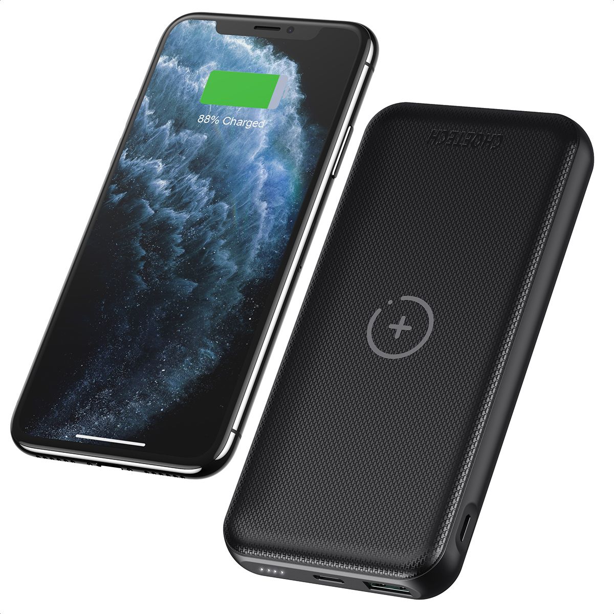 Qi Wireless Power Bank 10000mAh USB-C Portable Fast Phone Charger Battery