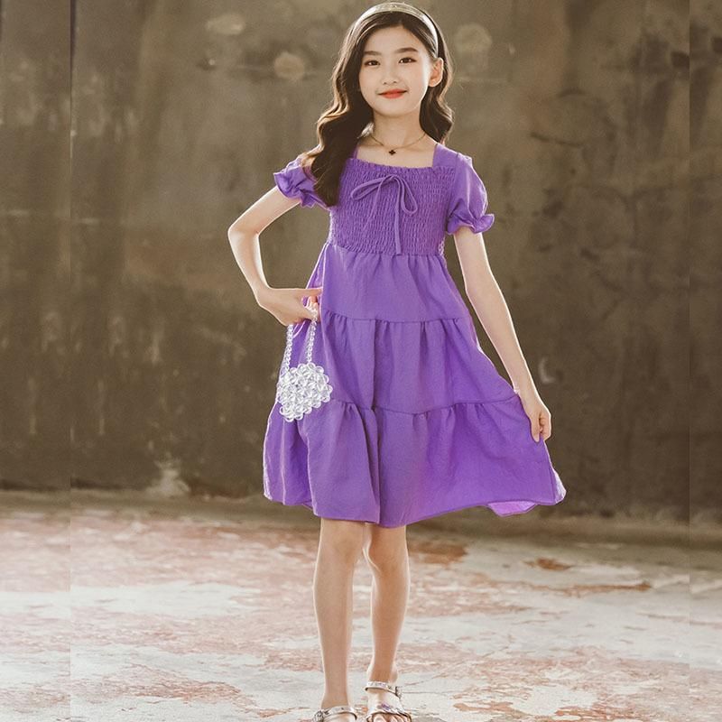 Compra A 15 Años Moda Vestidos Elegantes Niña Ropa Adolescente 2021 Niños  Vestido De Verano Niños Ropa De Niño De Cintura Alta Chica Barato | Entrega  Rápida Y Calidad | Es.Dhgate