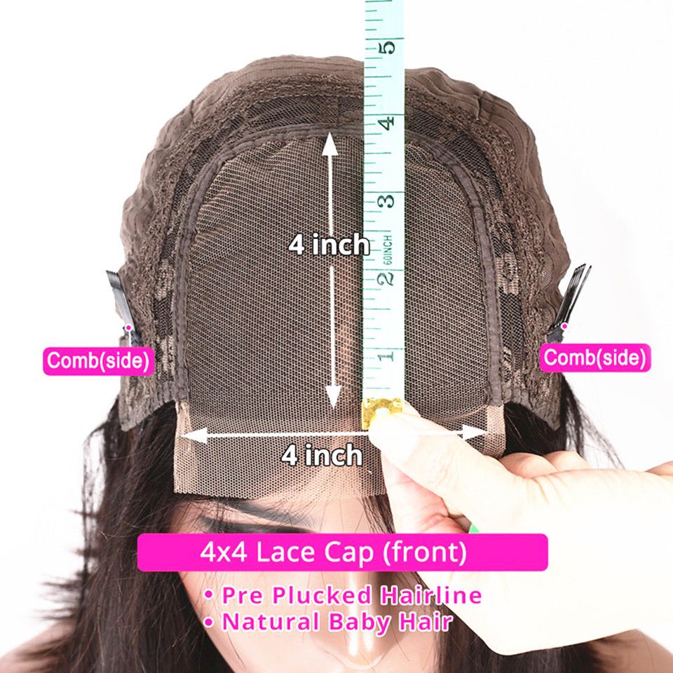 4x4 레이스 폐쇄 가발 130 밀도