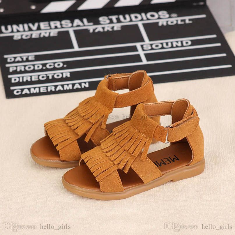 Compra Sandalias Para Niñas Zapatos Para Niños Summer Niños Use El Cuero  Para Niños Tassel Princess Baby Calzado Moda B6546 Barato | Entrega Rápida  Y Calidad | Es.Dhgate
