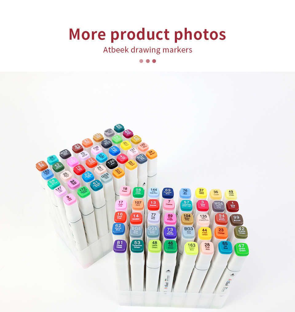 Wholesale ArtBeek 40/60/Sketching Art Markers Dual Tips Brush Pen