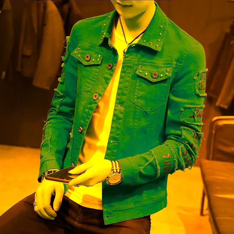 Compra Chaquetas Para Hombres 2022 Chaqueta De Mezclilla Abrigo Masculino  Versión Coreana Moda Modelo De Primavera Roto Agujero Marca Herramienta  Suelta Ocio Hombres Blazer Barato | Entrega Rápida Y Calidad | Es.Dhgate