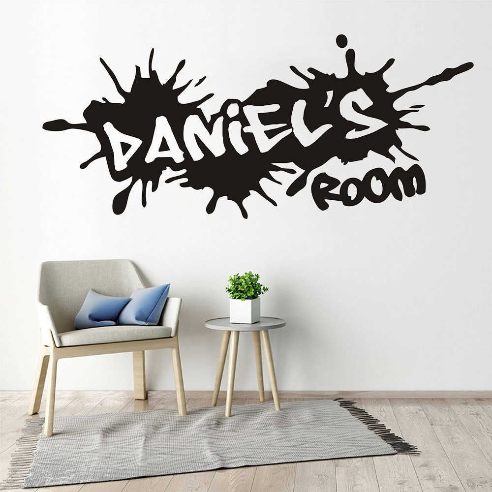 Personalised Graffiti wall art name sticker decal style d any name kids bedroom 
