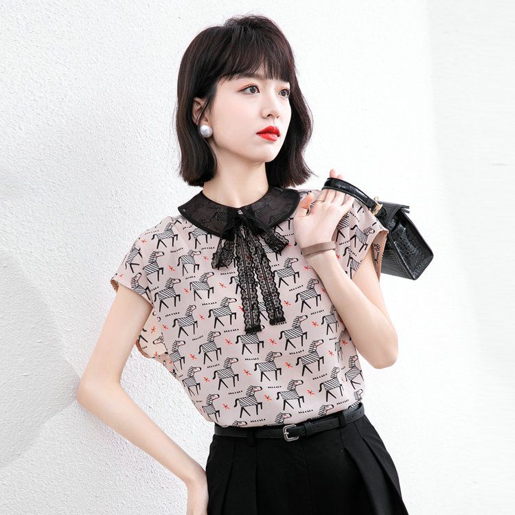 Chemisier en mousseline de soie à manches courtes pour femme, ample, col en  v, couleurs unies, Satin, nouvelle collection coréenne été 2021, 9790 |  AliExpress