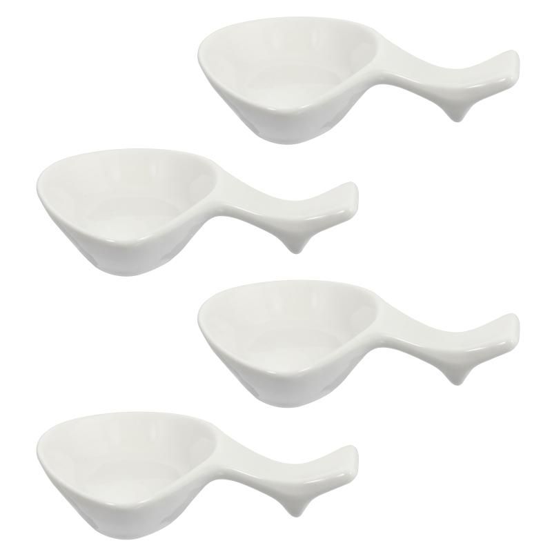One Saucer Bowls Chopsticks Rests Chopstick Holder Sauce Plate Kitchen Gadget Tools White in Uonlytech 4pcs Ceramic Two