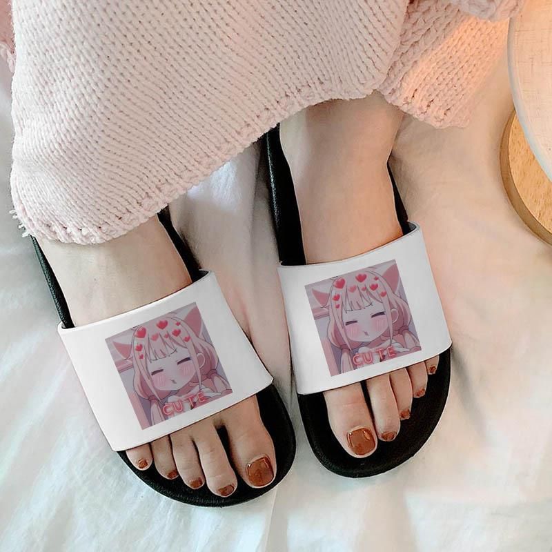 Slippers Cute Anime Girl 2021 Women Flip Flops Indoor Bedroom Home Shoes  Ladies Summer Beach Fashion