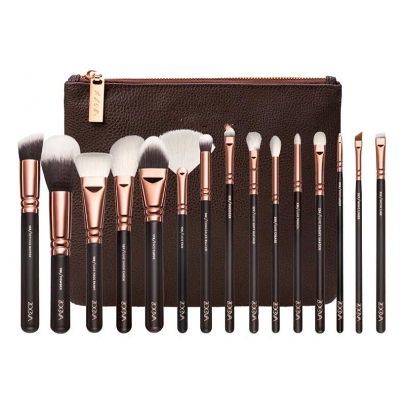 15pcs Brown Golden Brush