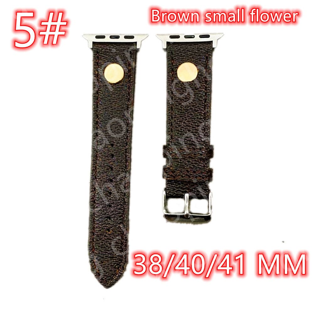 5 # 38/40/41 mm petite fleur brune + V logo