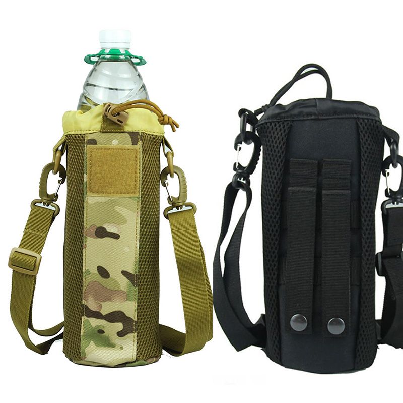 Tactical Water Sport Bottle Holder Bag Hydration Pouch Beverage Carrier w/ Sling 