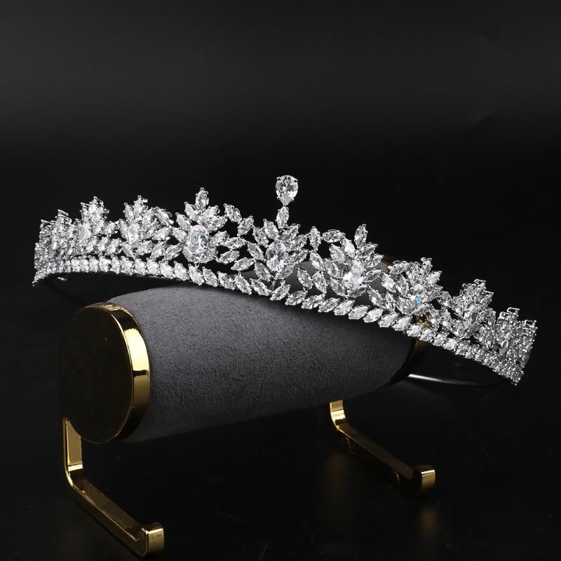 Hair Clips & Barrettes MYFEIVO Full Zircon Floral Bridal Crown Elegant Headband Princess Wedding Tiaras Headdress Accessories HQ0889