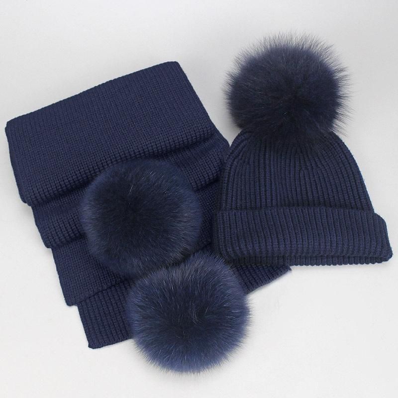 Hat-scarf azul marinho