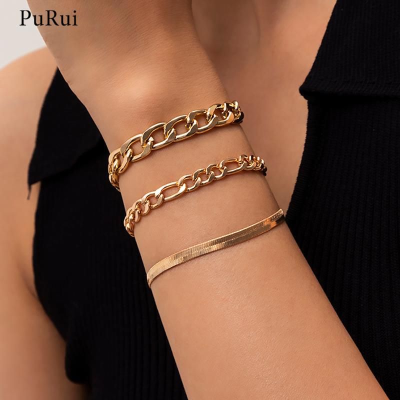 Compra Enlace, Cadena Purui Punk Pulseras De Serpiente Simple Para Mujer  Charms Chunky Muñeca Mano Gruesa Pulsera Set 2021 Joyería De Moda Barato |  Entrega Rápida Y Calidad | Es.Dhgate