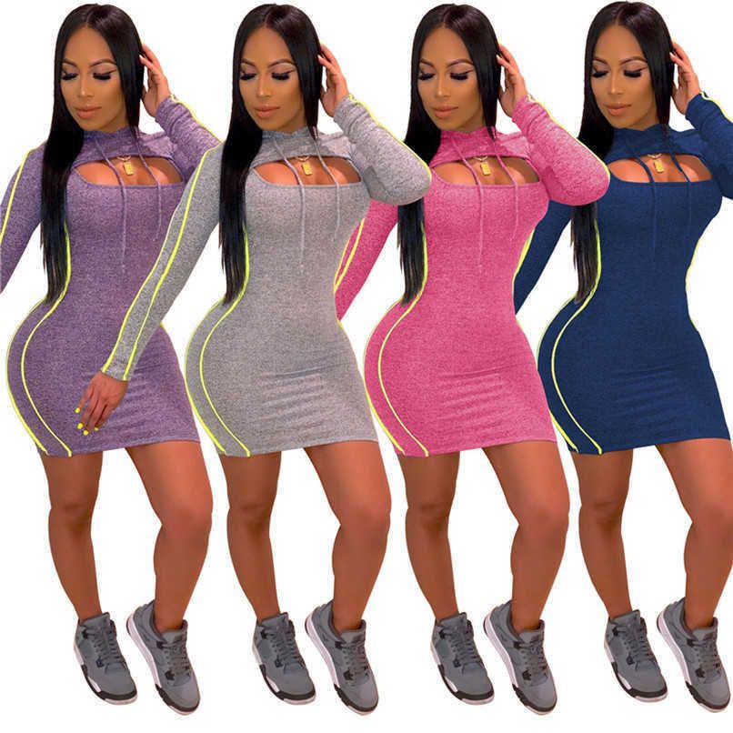 Compra Mujeres 2 Piezas Vestido Elegantes Con Capucha + Mini Vestidos Sexy  Club Sudors Traje Columna Columna Top Vestidos De Fiesta Ropa Deportiva Ropa  De Otoño 1526 Barato | Entrega Rápida Y Calidad | Es.Dhgate