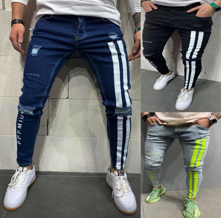 Compra Pantalones Vaqueros De Moda Para Hombres Hombres Estirados Pequeños  Pantalones De Estilo Pequeños Pantalones Cómodos Jeans Delgado Impresos  Hombres Jean Summer Spring 2021 Barato | Entrega Rápida Y Calidad |  Es.Dhgate
