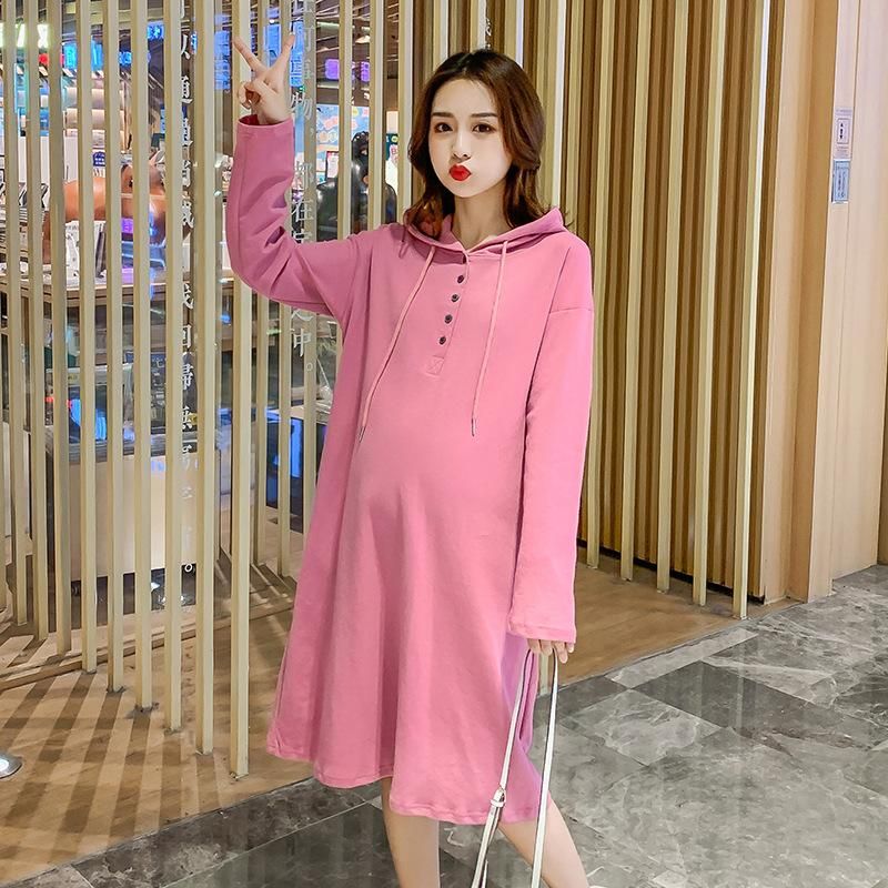 Compra Vestidos De Maternidad Manga Larga Otoño Casual Sudaderas Sueltas  Vestido Para Mujeres Embarazadas Ropa De Embarazo Barato | Entrega Rápida Y  Calidad | Es.Dhgate