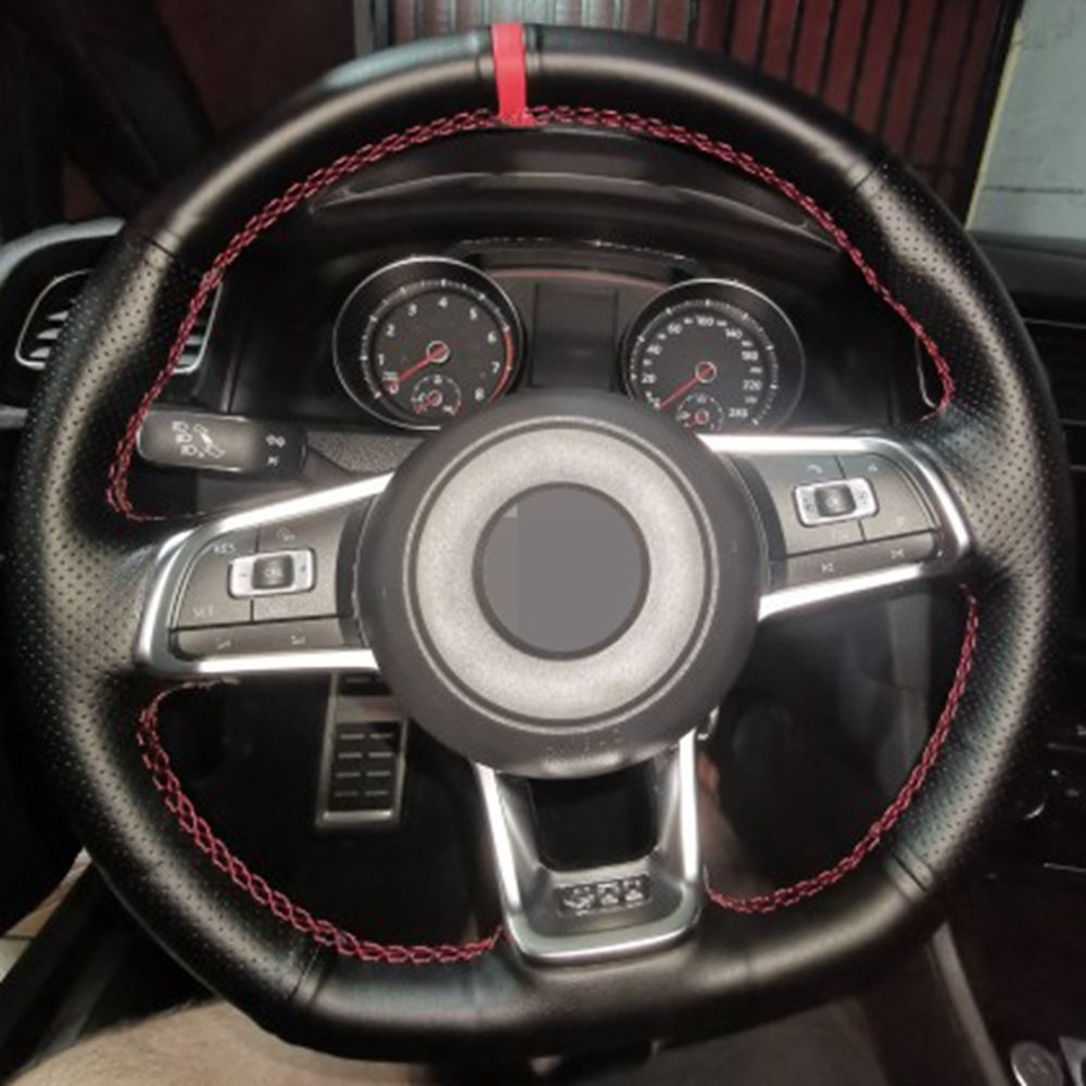 غطاء عجلة القيادة سيارة جلدية مخيط اليدوية الاصطناعية لفولكس واجن جولف 7 Gti Golf R Mk7 فولكس فاجن بولو Gti Scirocco 2015 2016 من عند Gzy3300 127 9ر س Kr Dhgate Com