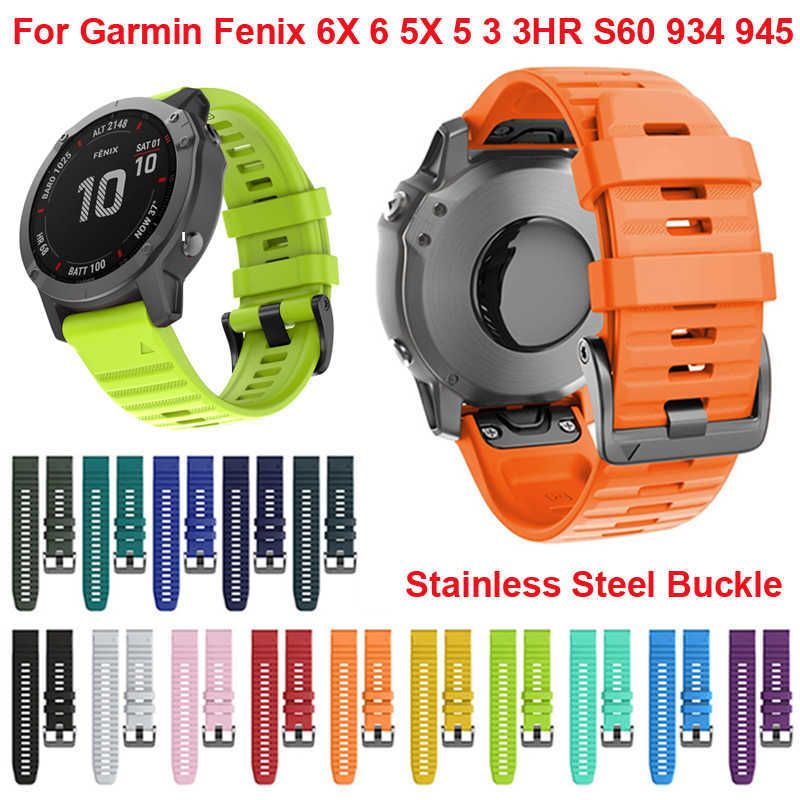 Correa de reloj 22 1.024 in para Garmin Fenix 7 Fenix 6 5 5Plus 935 945  silicona Easyfit pulseras para reloj Fenix 7X 6X 5X (color negro, naranja
