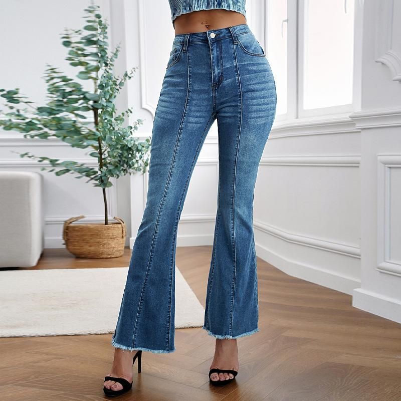 Compra Jeans De Mujer 2021 Otoño E Invierno Pantalones De Pierna Ancha  Delgada De Invierno Mujeres Azul Oscuro Lavado Pantalones De Mezclilla  Casual Calle Ropa De Moda Barato | Entrega Rápida Y