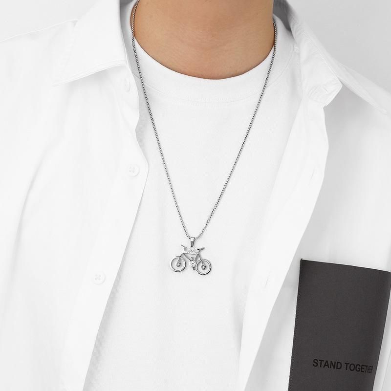 Collares Colgantes Collar De Metal Classic Bicycle Gold And Silver Choker Titanium Acero Hollow De 8,84 | DHgate