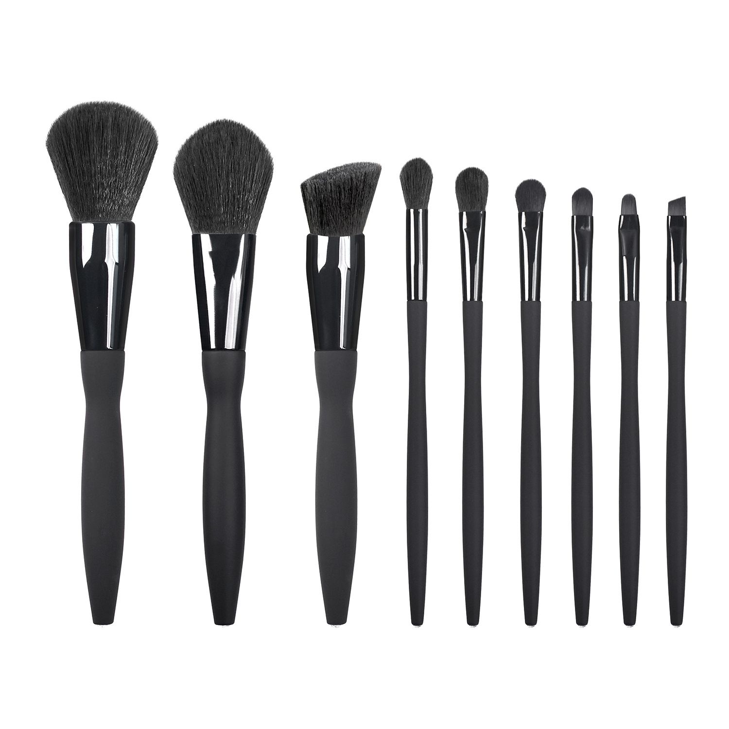 9 pcs outil de maquillage noir avec opp