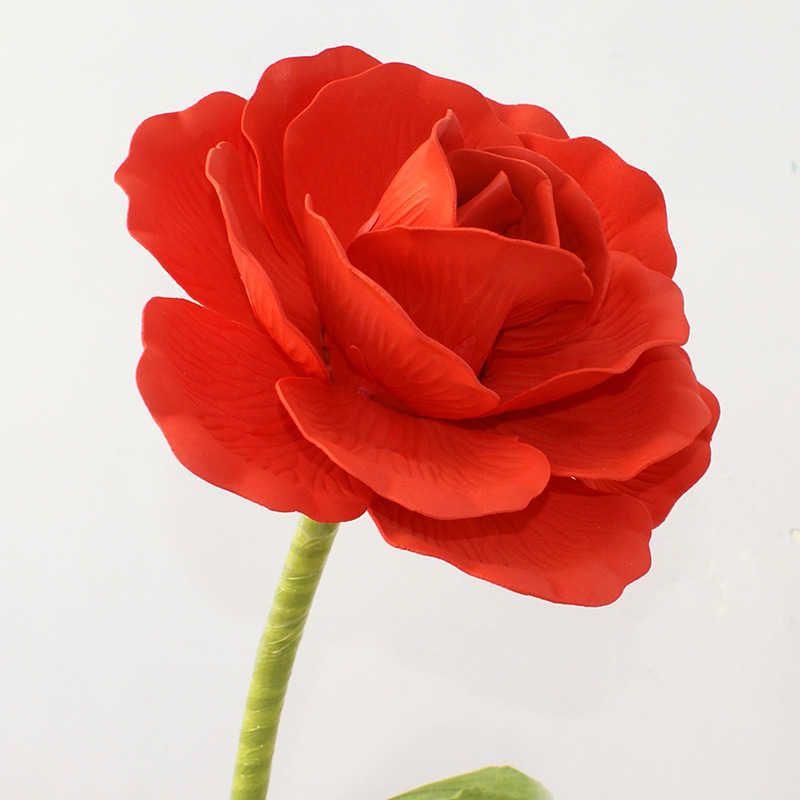 赤い花の頭 -  30cm