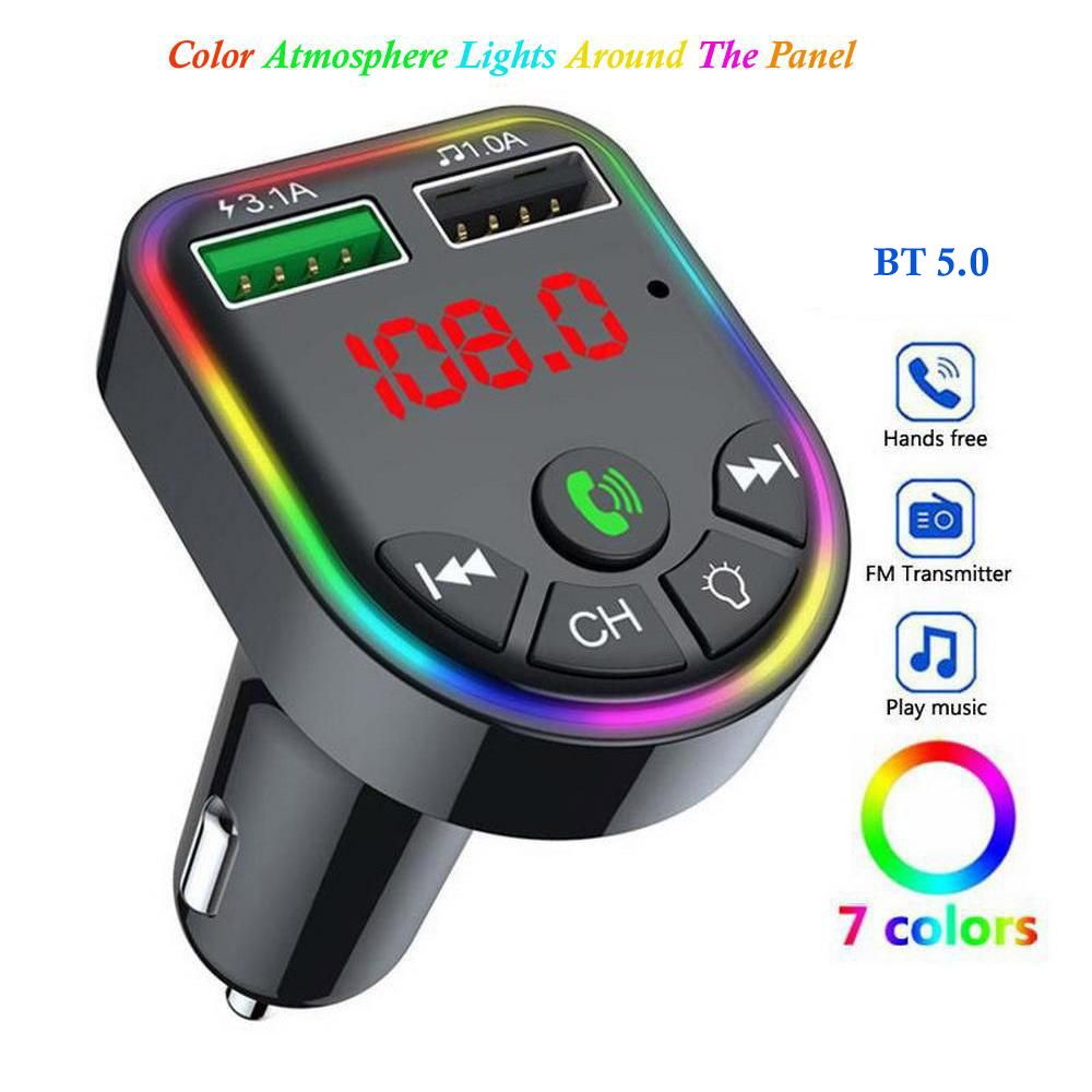 COMSOON Bluetooth FM Transmitter for Car Music Player Support USB Drive & TF Card Wireless FM Radio Transmitter Adapter Car Kit with Hands Free Calling Dual USB & Type-C Charging Port COMSOON Bluetooth FM Transmitter for Car Music Player Support USB Drive & TF Card Wireless FM Radio Transmitter Adapter Car Kit with Hands Free Calling Dual USB & Type-C Charging Port
