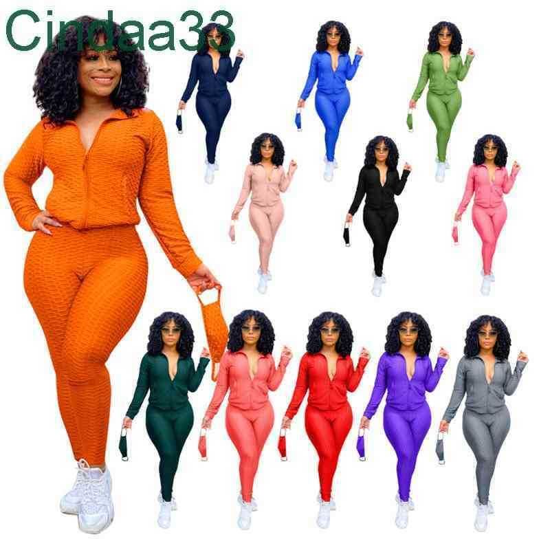 Women Tracksuits Two Piece Outfits Designer Autumn Winter Standing Collar Zipper Sweater Jacket Yoga Pants Outfit With Mask 16 Colours