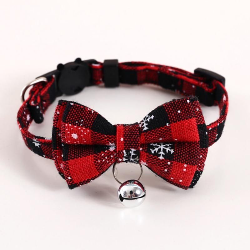 Cat Collars & Leads Snowflake Bow Dog Collar Christmas Series Pet Tie Necklace Supplies Accessories