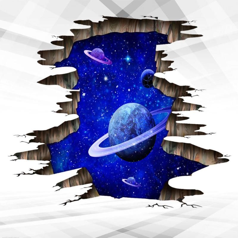 Wallpapers 1PC 3D Broken Wall Space Universe Wallpaper Creative Decal Removable Decorative Poster For Home Living Wallpapers 1PC 3D Broken Wall Space Universe Wallpaper Creative Decal Removable Decorative Poster For Home Living