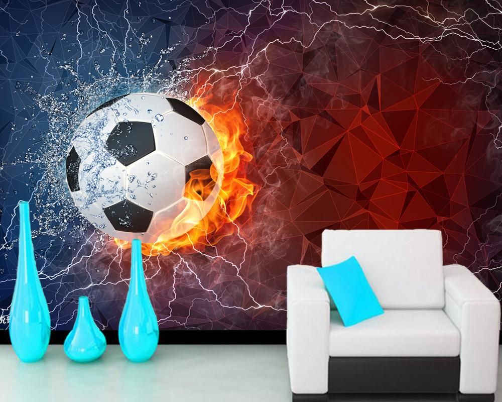 Fondos de pantalla personalizada Papel de Parede Infantil, balón de fútbol en agua y fuego para Fondos de pantalla personalizada Papel de Parede Infantil, balón de fútbol en agua y fuego para