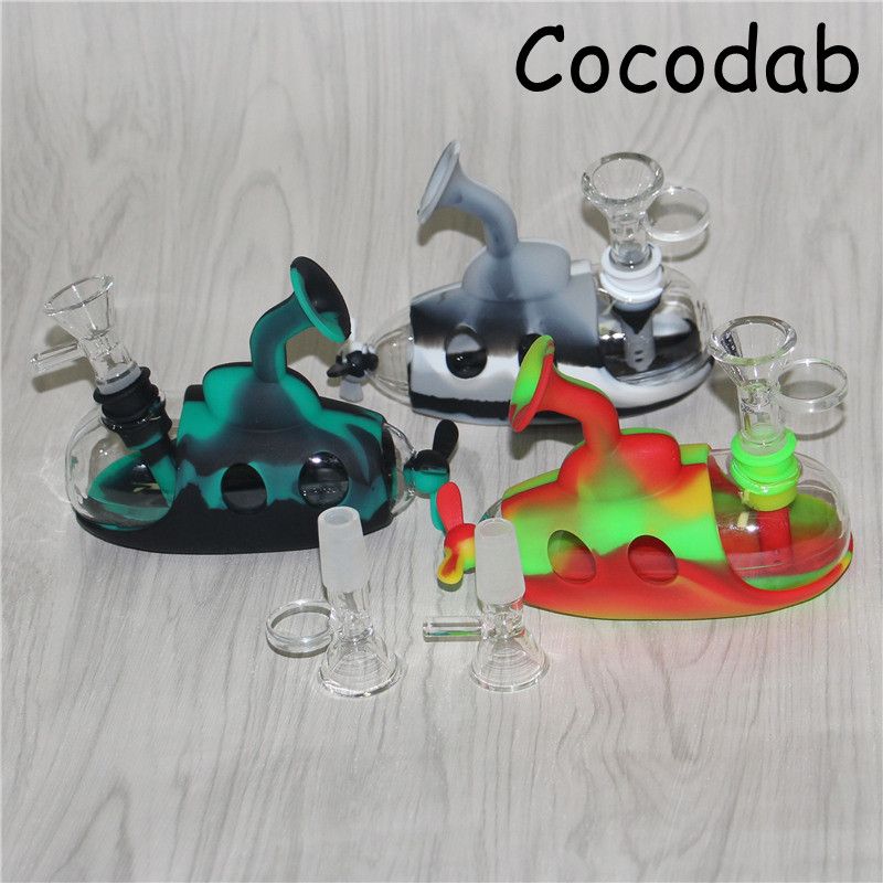 Submarine Silicone Glass Hookah Bongs Percolators Water Pipes Shisha