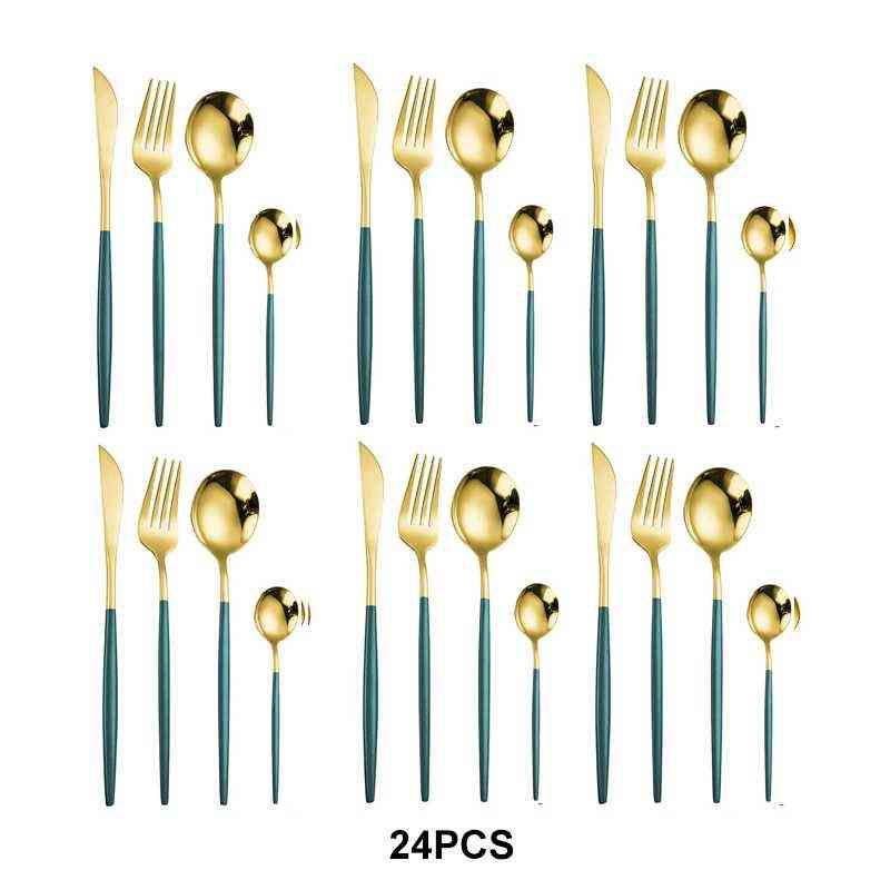 24pcs Green Gold