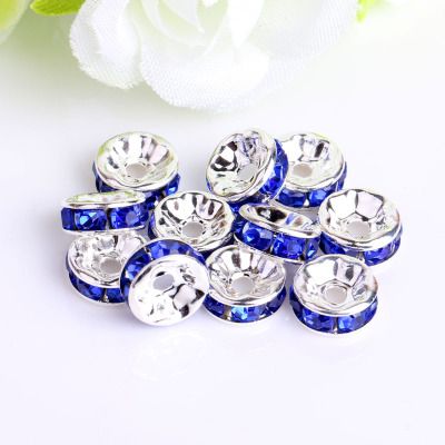 8mm silver royal blue