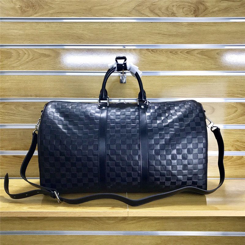 4 black grid soft leather