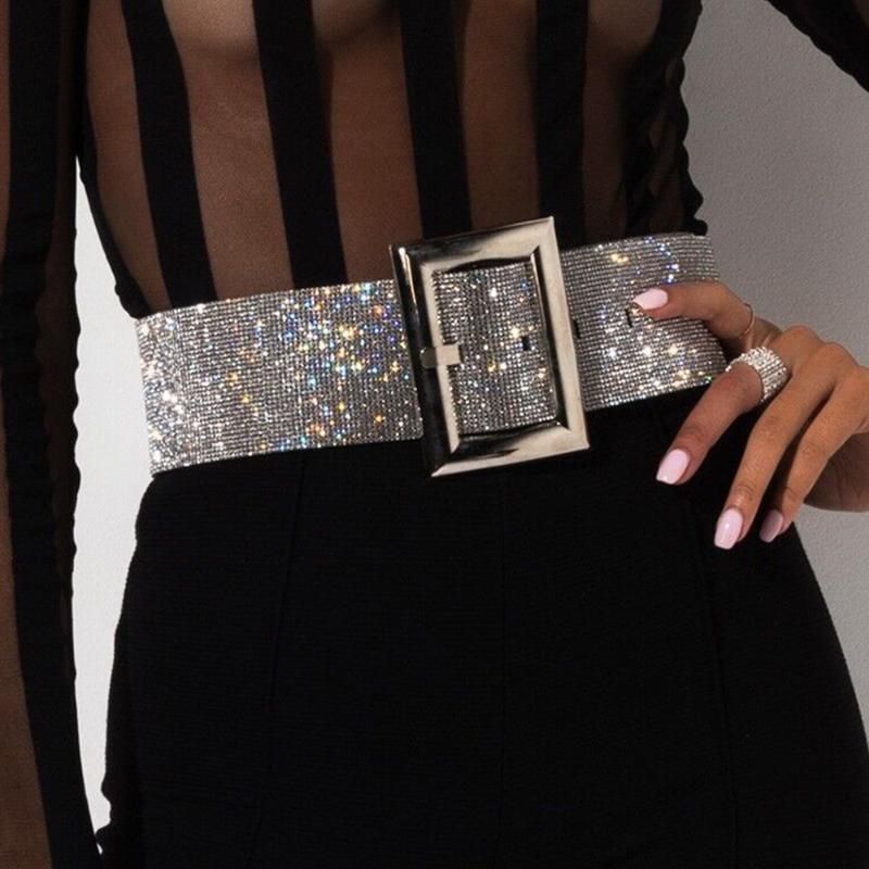 Belts Sexy Black Rhinestone Corset Belt 