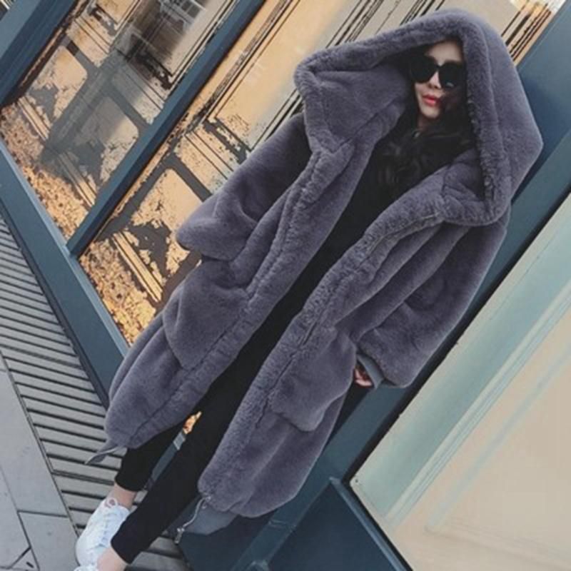 Compra Abrigo Largo De Invierno Mujeres Rex Piel De Conejo Grueso Cálido  Esponjoso Esponjoso Abrigos Con Capucha Sobredimensionados Sobre Abrigo  Femenino Suelto Chaquetas De Peluche Ropa Exterior Barato | Entrega Rápida Y