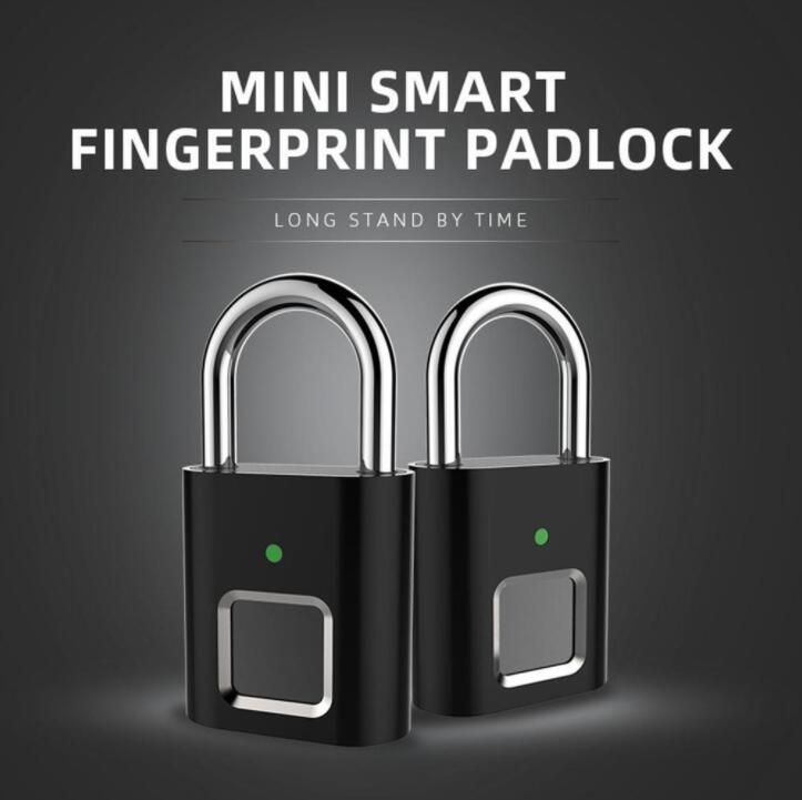 EMPREINTE METAL Smart Lock Cadenas Sans Clé de Sécurité Rechargeable USB Porte IP65 