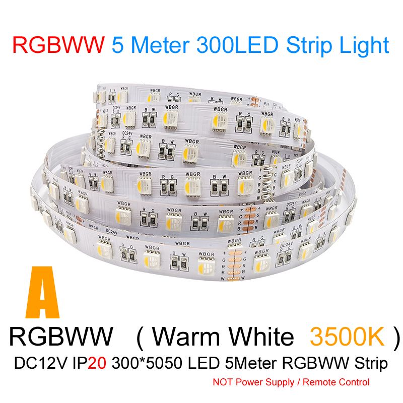 A-IP20 RGBWW (Bianco caldo 3500K) 5m / 300LED