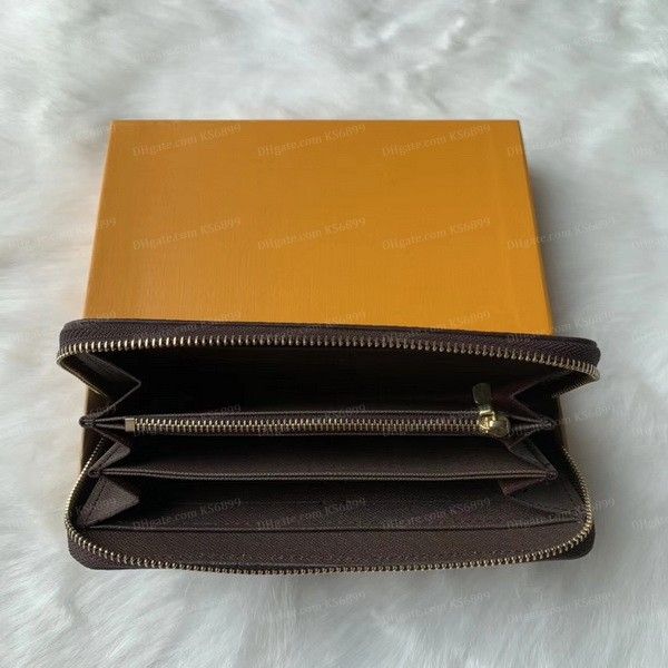 Dragkedja Wallet Brown Grid L30