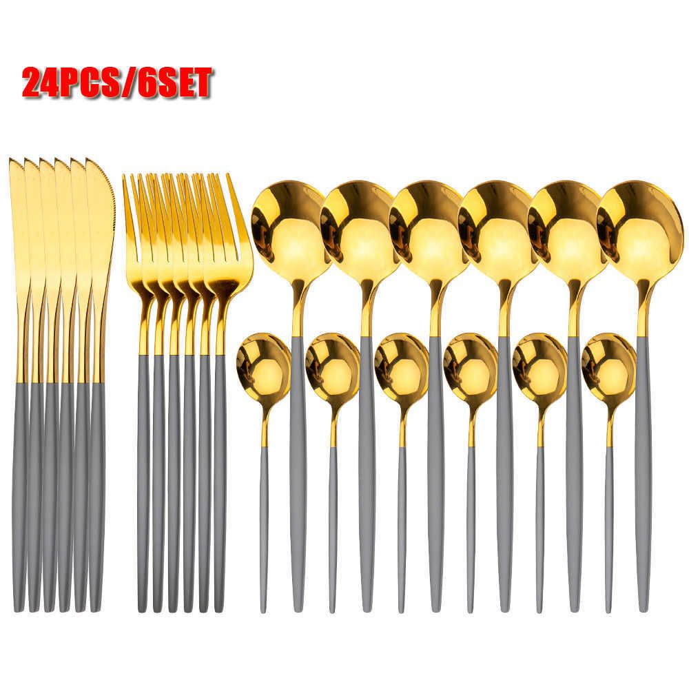 24pcs ouro cinzento