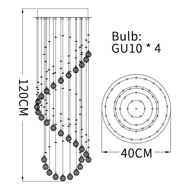 DIA40 H120CM4ライト暖かいホワイト